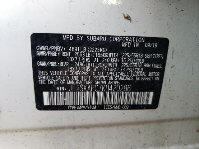 JF2SKAPC7KH420286 Subaru Forester Sport