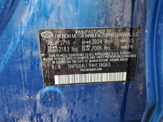 5NPD84LF1HH134063 Hyundai ELANTRA SE