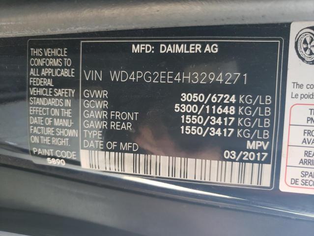 2017 MERCEDES-BENZ METRIS - WD4PG2EE4H3294271