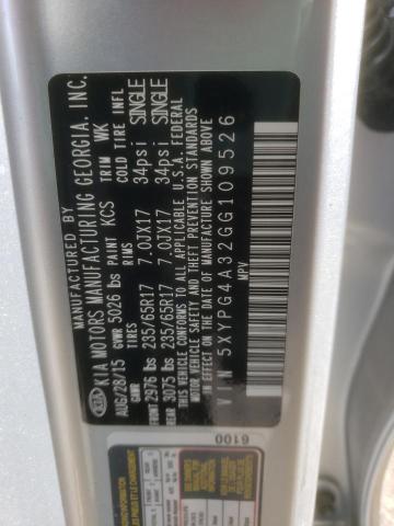 5XYPG4A32GG109526 KIA SORENTO LX
