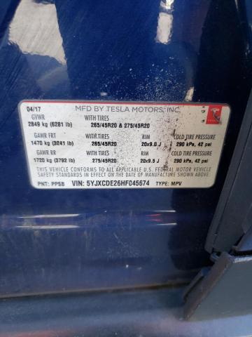 5YJXCDE26HF045674 Tesla MODEL X
