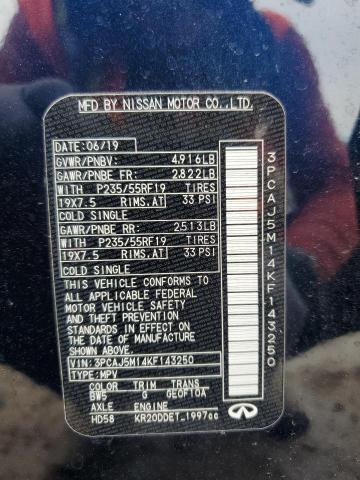 3PCAJ5M14KF143250 Infiniti Qx50 Essential