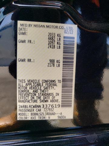 1N4BL4CW8NN337619 Nissan ALTIMA SR