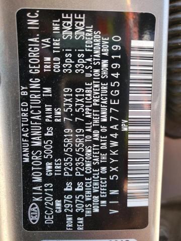 5XYKW4A77EG549190 KIA SORENTO SX