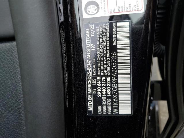 2023 MERCEDES-BENZ S MERCEDES W1K6X7GB9PA205736