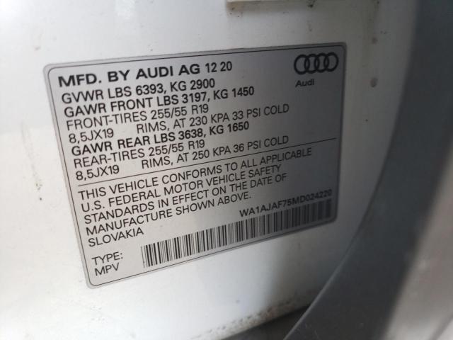 VIN WA1AJAF75MD024220 2021 Audi Q7, Premium no.12