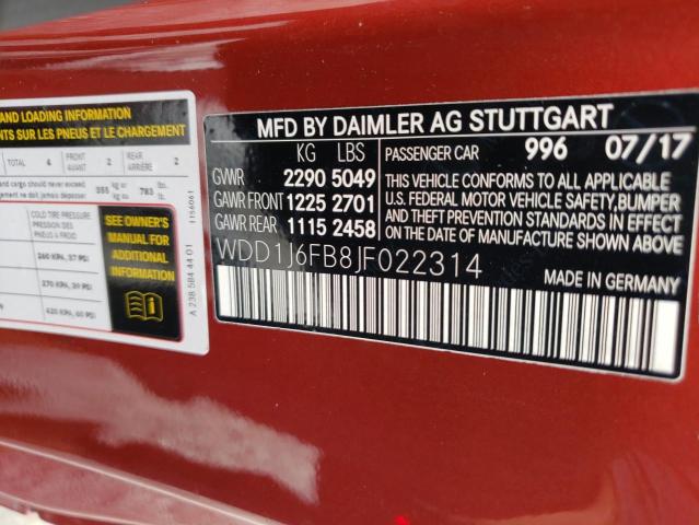 2018 MERCEDES-BENZ E 400 - WDD1J6FB8JF022314