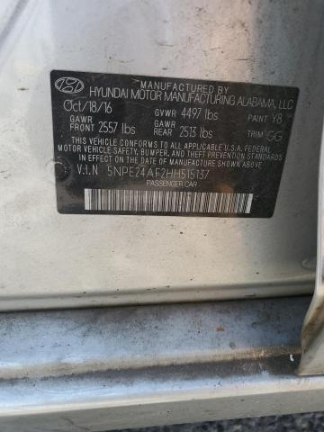 Hyundai SONATA SE 2017 5NPE24AF2HH515137 Image 12