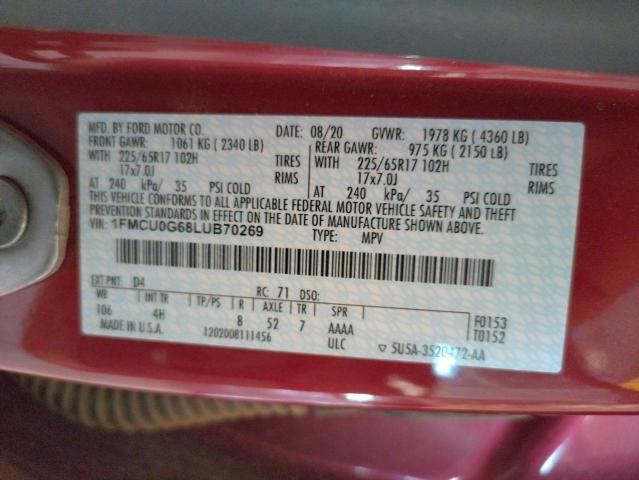 1FMCU0G68LUB70269 Ford ESCAPE SE