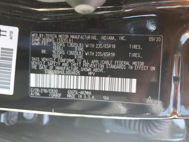 VIN 5TDHZRBH0LS054626 2020 Toyota Highlander, Xle no.13