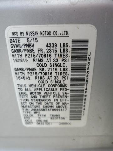 JN8AS5MT4FW666417 Nissan Rogue Select S