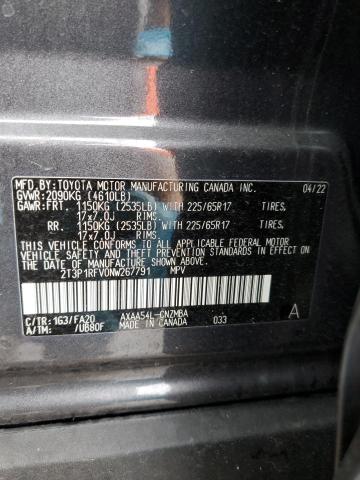 VIN 2T3P1RFV0NW267791 2022 TOYOTA RAV4 no.14