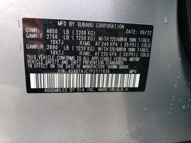 2023 SUBARU OUTBACK ON 4S4BTAJC7P3117836