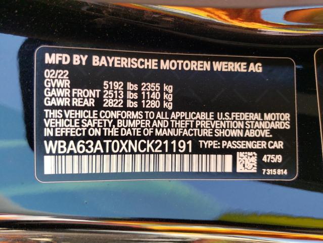 2022 BMW M440XI WBA63AT0XNCK21191