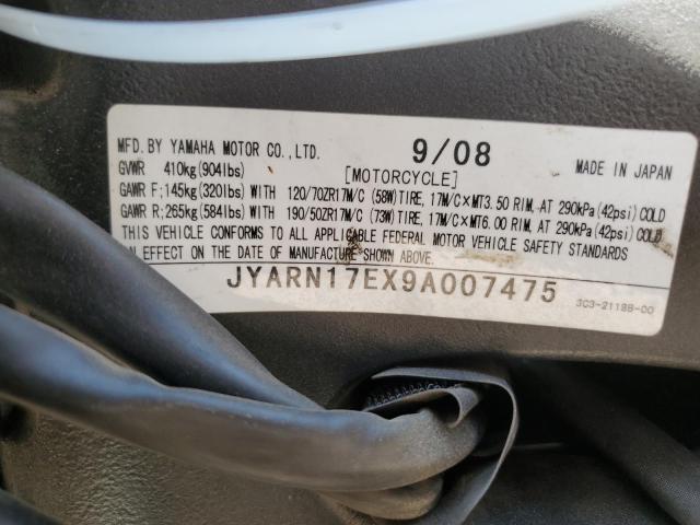 2009 YAMAHA FZ1 S JYARN17EX9A007475