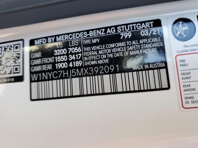 VIN W1NYC7HJ5MX392091 2021 Mercedes-Benz G-Class, 6... no.13