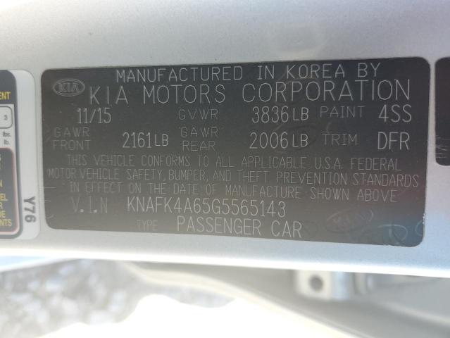 KNAFK4A65G5565143 KIA FORTE LX