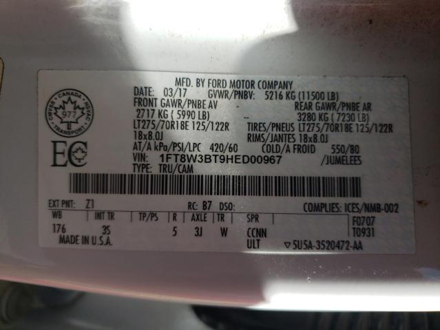 1FT8W3BT9HED00967 Ford F350 Super Duty