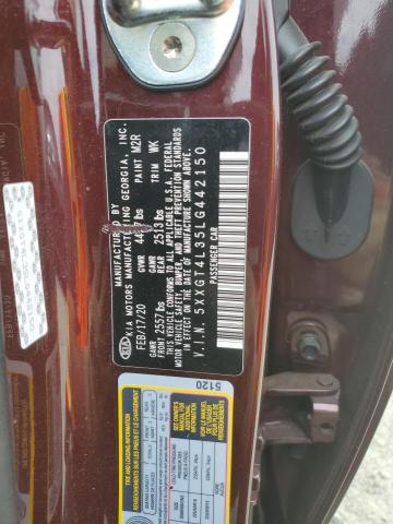 5XXGT4L35LG442150 KIA Optima Lx