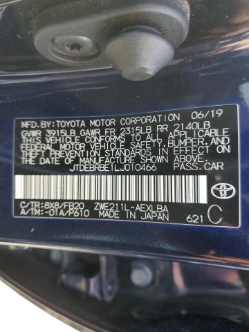 JTDEBRBE1LJ010466 Toyota COROLLA LE