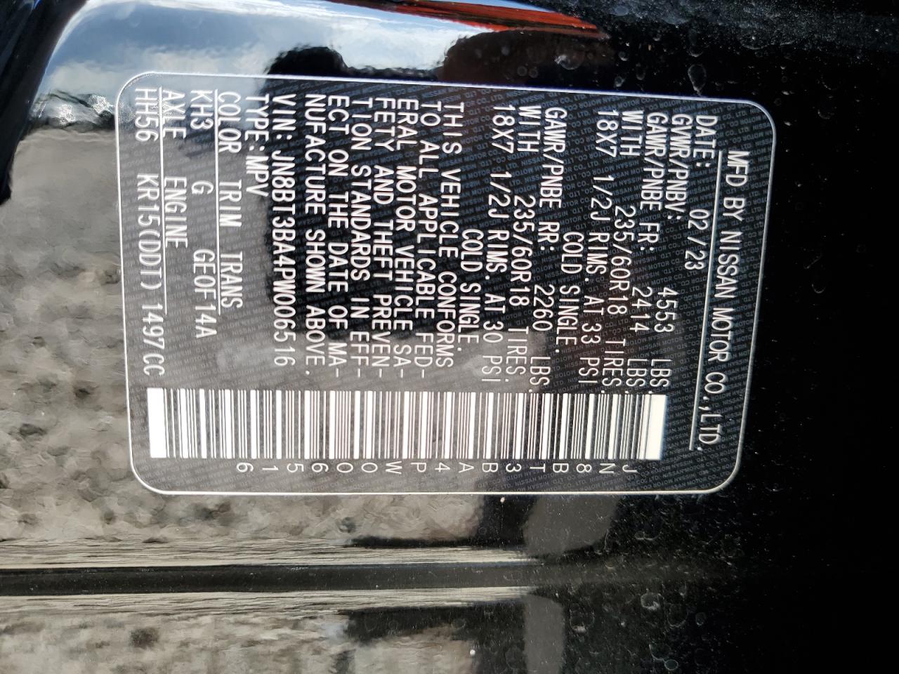 JN8BT3BA4PW006516 NISSAN ROGUE 2023