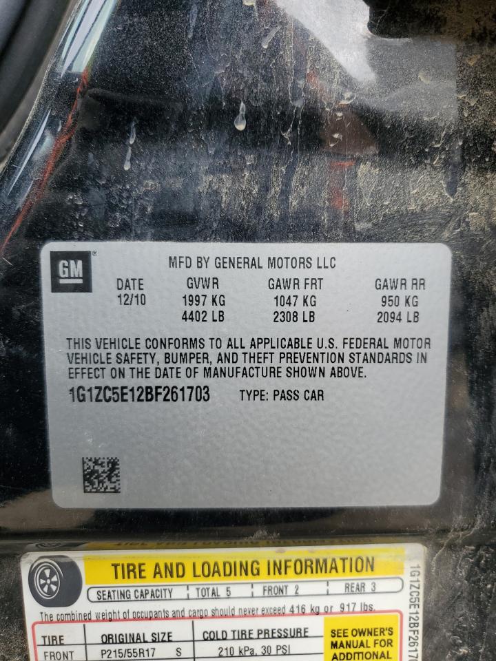 1G1ZC5E12BF261703 2011 Chevrolet Malibu 1Lt