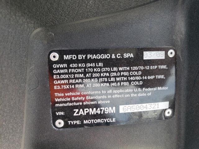 2010 PIAGGIO MP3 250 ZAPM479M6A5004321