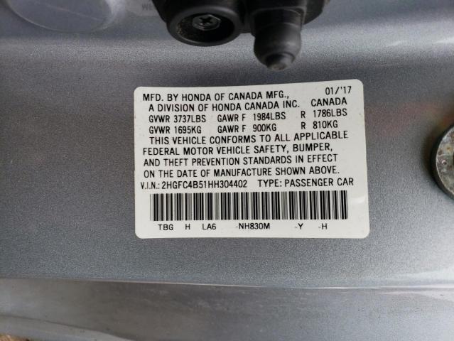 2HGFC4B51HH304402 Honda Civic Lx