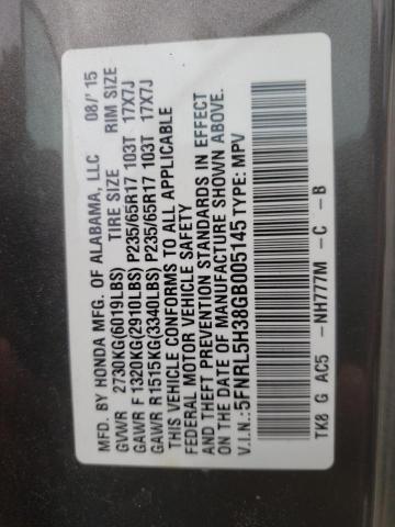 2016 HONDA ODYSSEY 5FNRL5H38GB005145