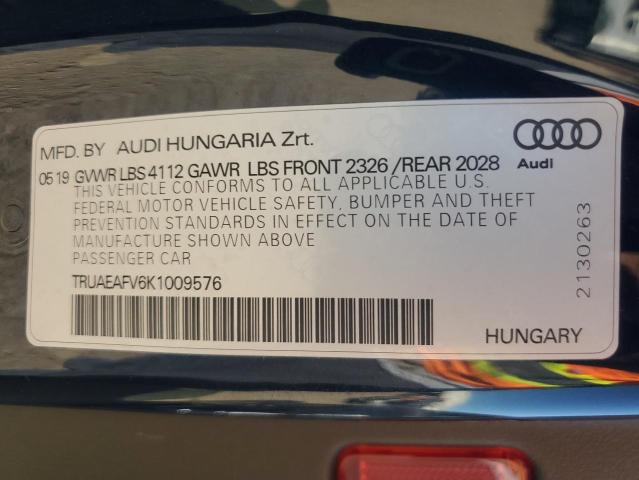 2019 AUDI TT TRUAEAFV6K1009576