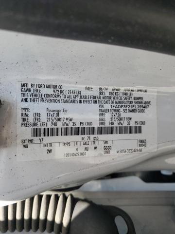 1FADP3F21EL355407 Ford FOCUS SE