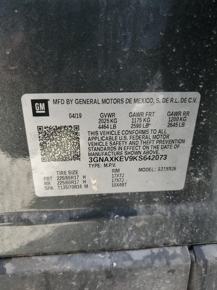 3GNAXKEV9KS642073 CHEVROLET EQUINOX 2019