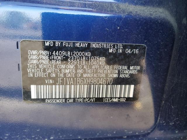 JF1VA1B6XH9804670 Subaru WRX