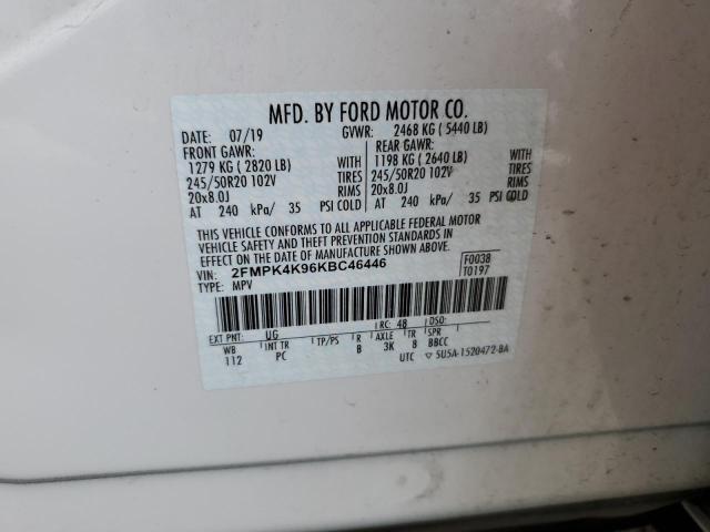 2FMPK4K96KBC46446 2019 FORD EDGE, photo no. 12