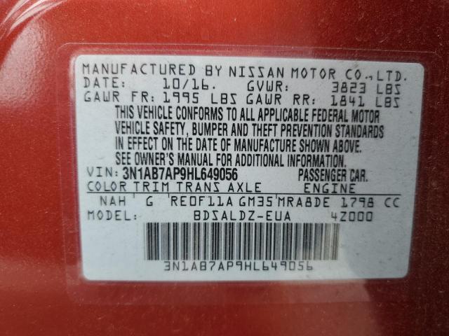 3N1AB7AP9HL649056 Nissan SENTRA S