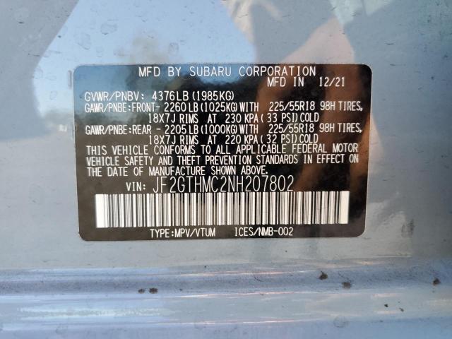 JF2GTHMC2NH207802 Subaru Crosstrek Limited