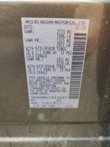 5N1DR2BM6LC611667 Nissan Pathfinder Sv