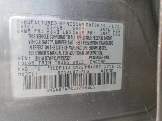 3N1AB7APXJY252321 Nissan SENTRA S