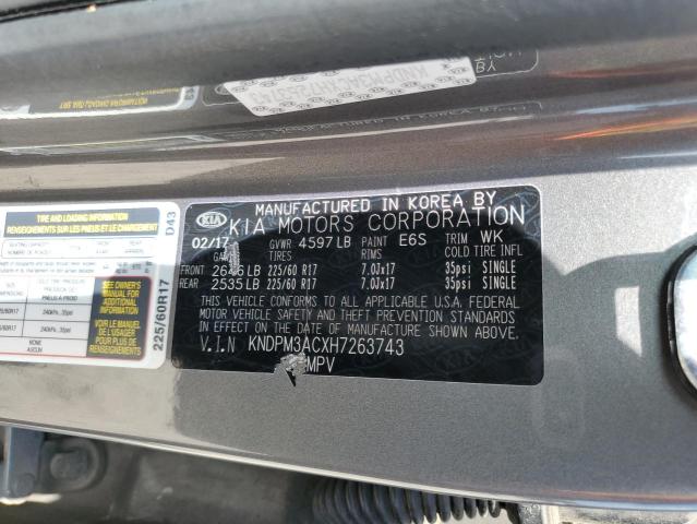 KNDPM3ACXH7263743 KIA Sportage Lx