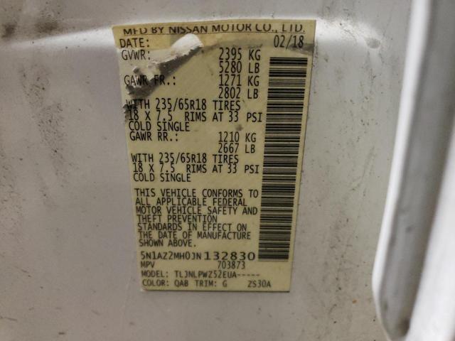 5N1AZ2MH0JN132830 Nissan MURANO S