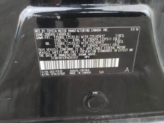 2T3BFREV3FW263457 Toyota RAV4 LE