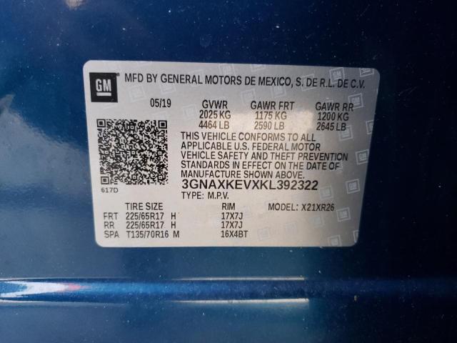 3GNAXKEVXKL392322 Chevrolet Equinox LT 13