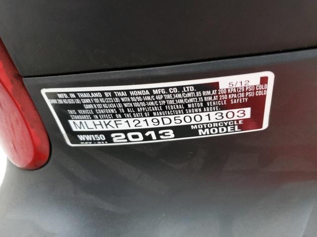 2013 HONDA PCX 150 MLHKF1219D5001303
