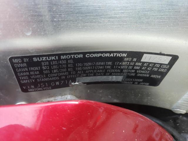2000 SUZUKI GSX1300 R JS1GW71A8Y2101133