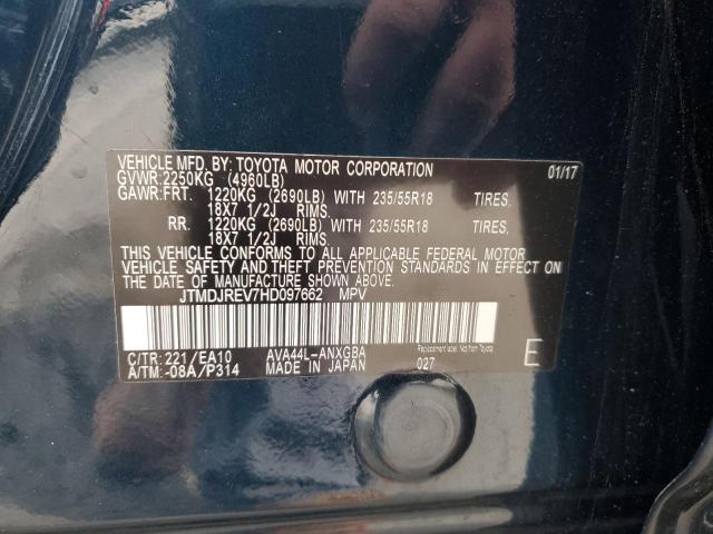 2017 TOYOTA RAV4 LTD JTMDJREV7HD097662