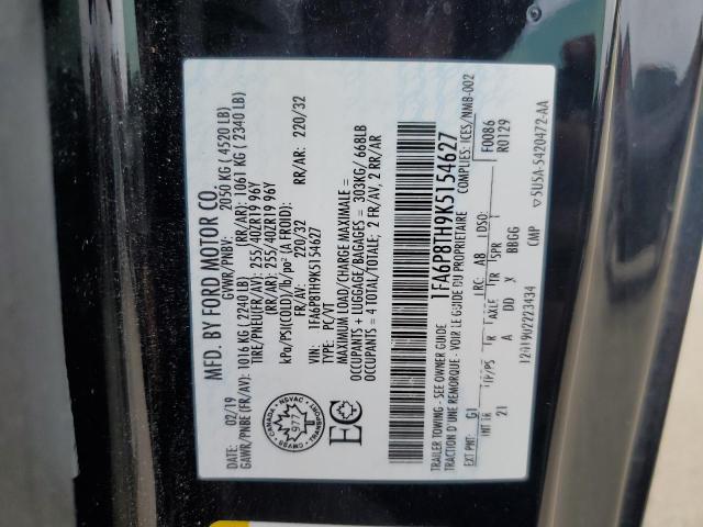 1FA6P8TH9K5154627 Ford MUSTANG