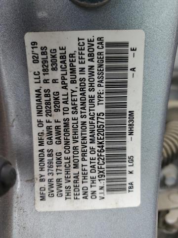 19XFC2F64KE205775 Honda Civic Lx