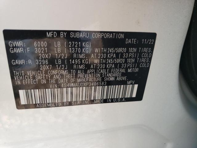 4S4WMAUDXP3406583 Subaru Ascent Limited