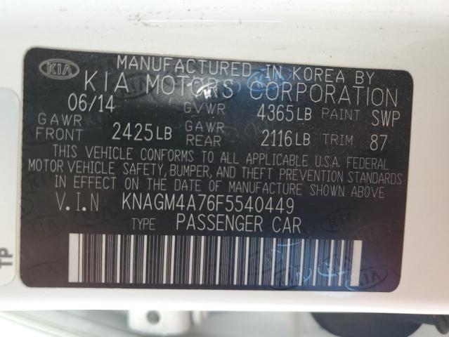 KNAGM4A76F5540449 KIA Optima Lx