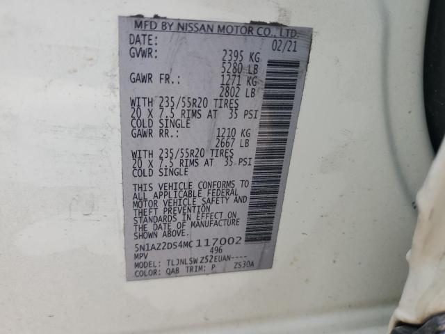 5N1AZ2DS4MC117002 Nissan Murano Platinum
